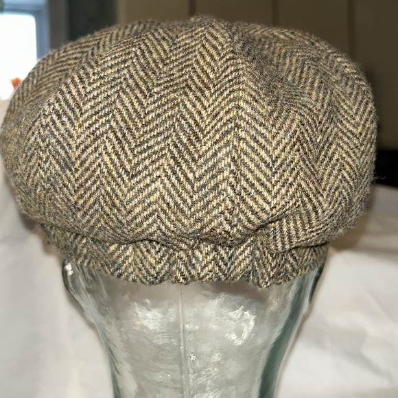 Mucros Weavers Women’s Newsboy Hat Panel Wool Made in Ireland Brown/Tan EUC - Picture 3 of 5